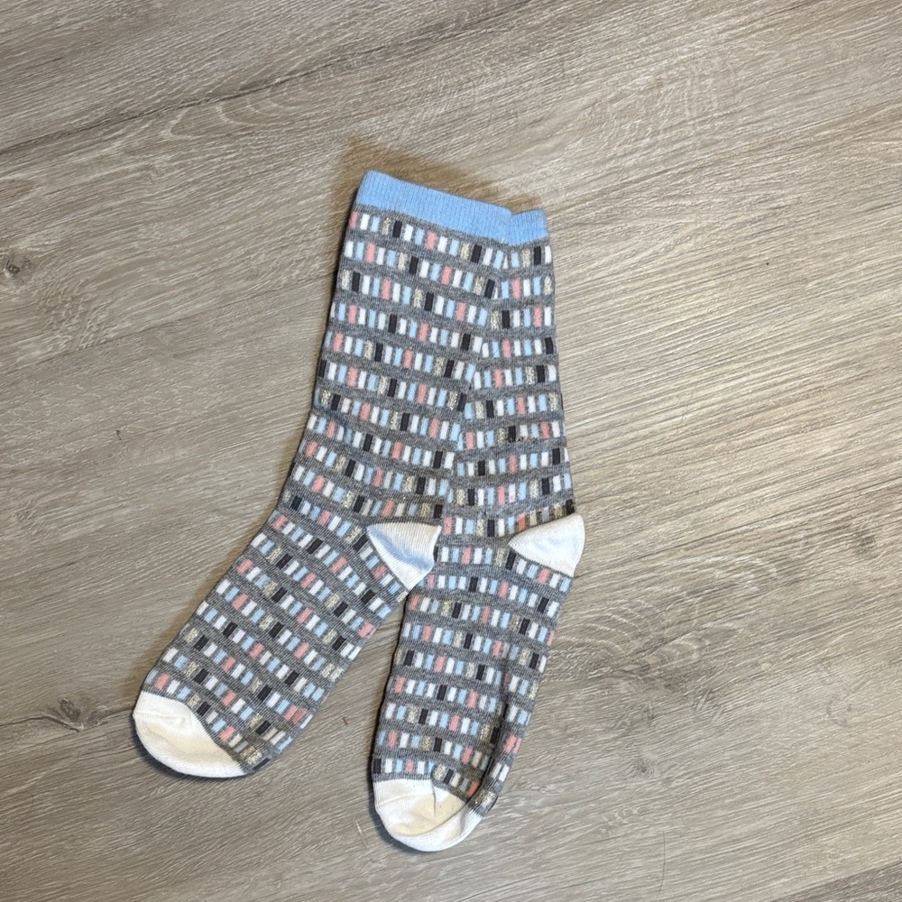 Patterned Blue and‎ Gray Socks